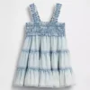Vestido de denim con volantes para bebé