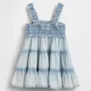 Vestido de denim con volantes para bebé