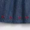 Vestido de denim para bebé con cuello de volantes