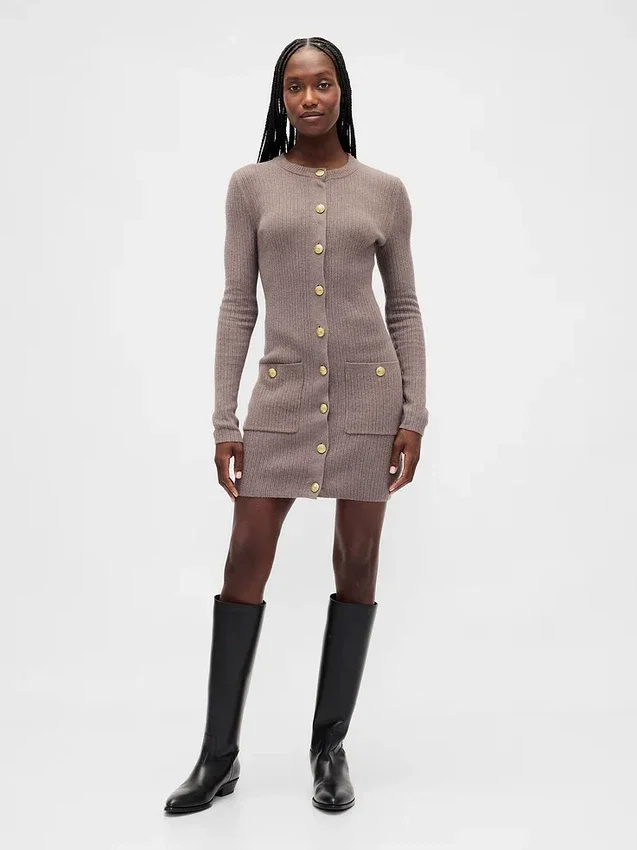 Vestido de jersé con bolsillos acanalados CashSoft