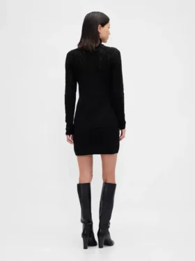 Vestido de punto con cuello alto CashSoft Pointelle