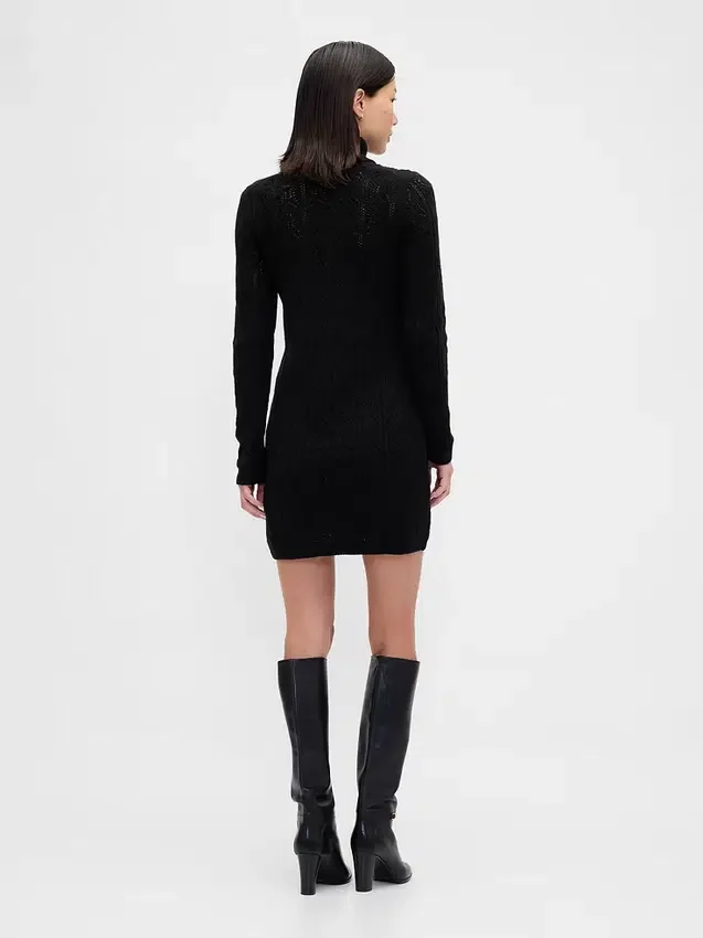 Vestido de punto con cuello alto CashSoft Pointelle