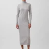 Vestido de punto largo con cuello alto CashSoft