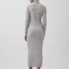Vestido de punto largo con cuello alto CashSoft