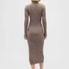 Vestido de punto largo con cuello alto CashSoft