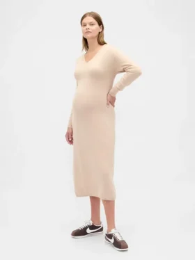 Vestido de punto premamá CashSoft con cuello en V