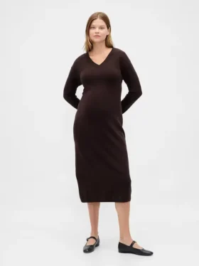 Vestido de punto premamá CashSoft con cuello en V