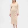 Vestido de punto premamá CashSoft con cuello en V