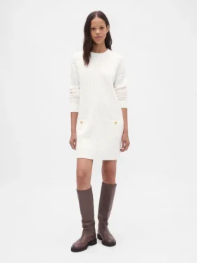 Vestido de punto trenzado CashSoft
