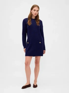 Vestido de punto trenzado CashSoft