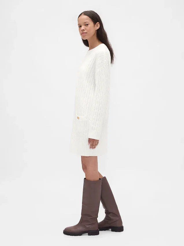Vestido de punto trenzado CashSoft