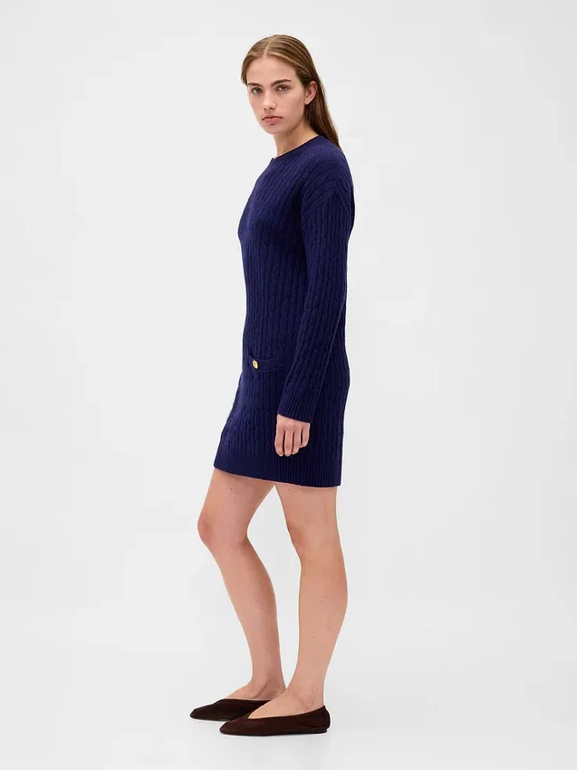 Vestido de punto trenzado CashSoft