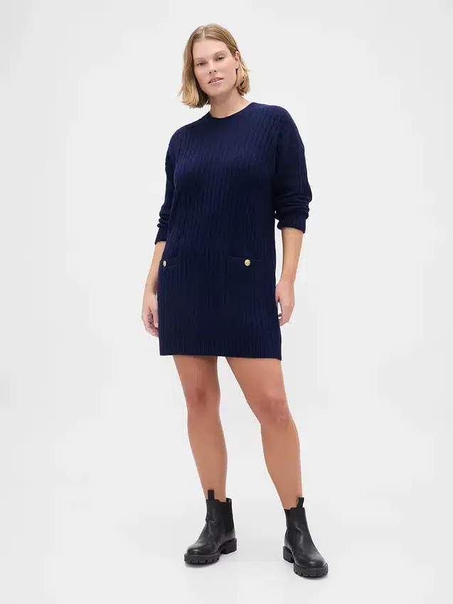 Vestido de punto trenzado CashSoft