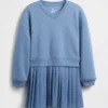 Vestido de sudadera plisado «Vintagesoft» para niña