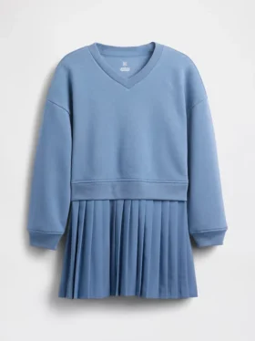 Vestido de sudadera plisado «Vintagesoft» para niña