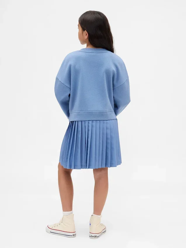 Vestido de sudadera plisado «Vintagesoft» para niña