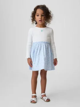 Vestido de tejidos combinados para bebés y niños