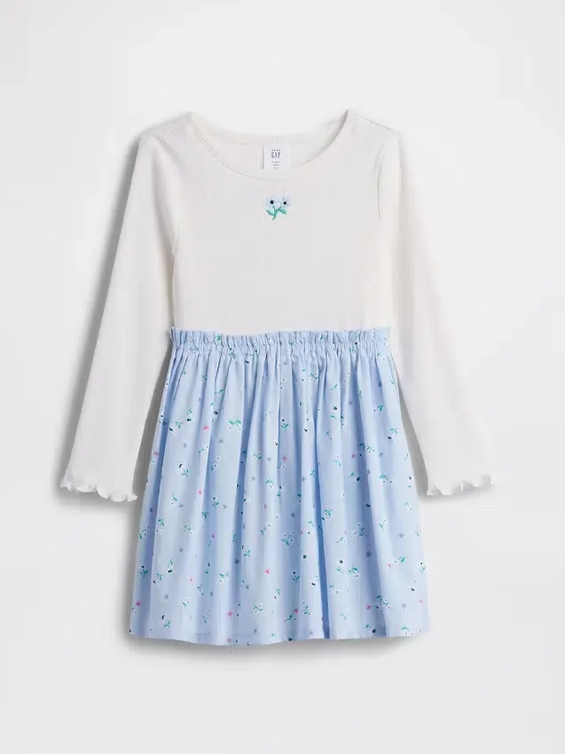 Vestido de tejidos combinados para bebés y niños