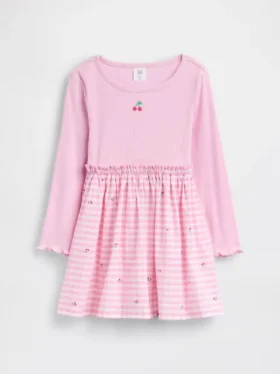 Vestido de tejidos combinados para bebés y niños