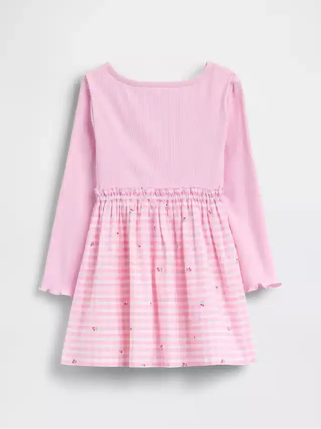 Vestido de tejidos combinados para bebés y niños