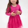 Vestido de tul y tejidos combinados para bebés y niños pequeños