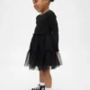 Vestido de tul y tejidos combinados para bebés y niños pequeños