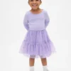 Vestido de tul y tejidos combinados para bebés y niños pequeños