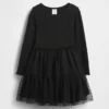 Vestido de tul y tejidos combinados para bebés y niños pequeños