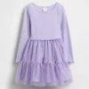 Vestido de tul y tejidos combinados para bebés y niños pequeños