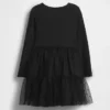 Vestido de tul y tejidos combinados para bebés y niños pequeños