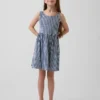Vestido de vaqueros a cuadros para niña