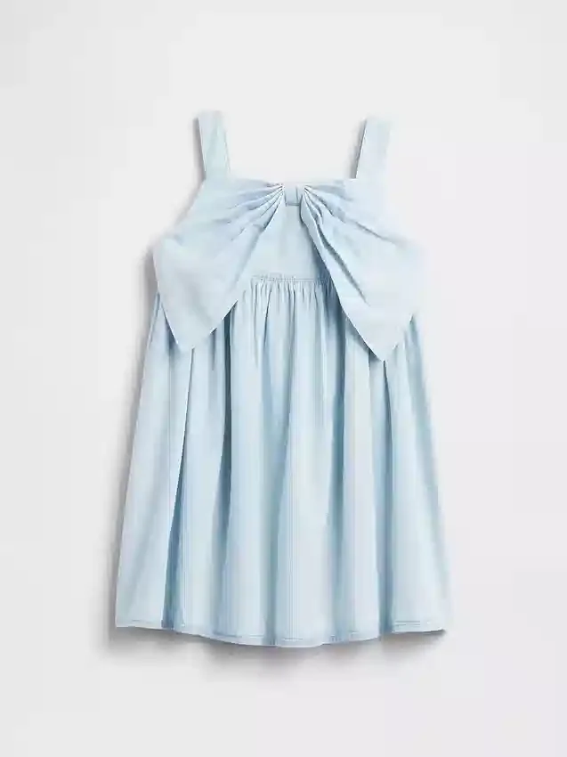 Vestido de vaqueros con lazo para bebés y niños