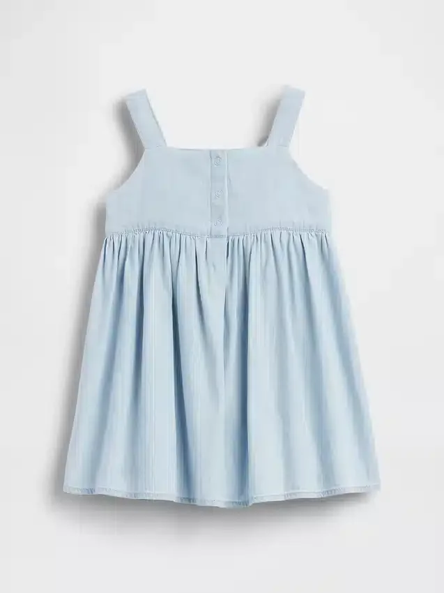 Vestido de vaqueros con lazo para bebés y niños