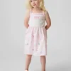 Vestido delantal de materiales mixtos para bebés y niños