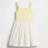 Vestido delantal de materiales mixtos para bebés y niños