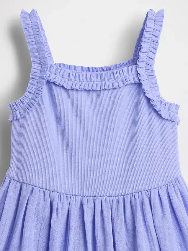 Vestido delantal de materiales mixtos para bebés y niños