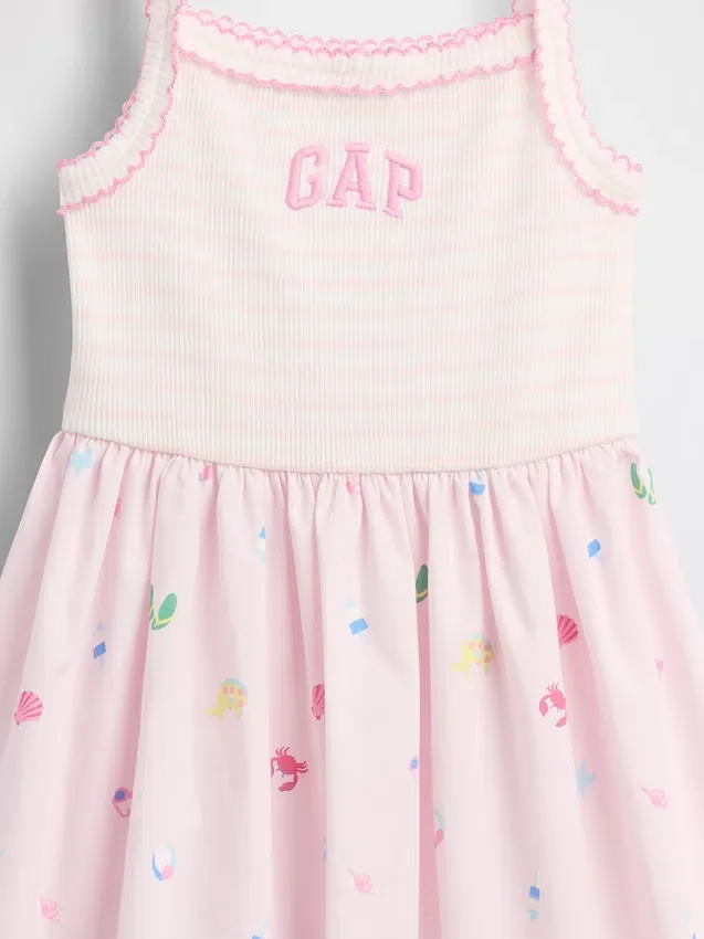 Vestido delantal de materiales mixtos para bebés y niños