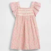 Vestido floral con mangas con volantes para bebés y niños pequeños
