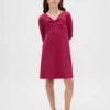 Vestido infantil de punto acanalado con lazo
