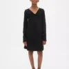 Vestido infantil de punto acanalado con lazo