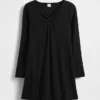 Vestido infantil de punto acanalado con lazo
