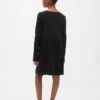Vestido infantil de punto acanalado con lazo