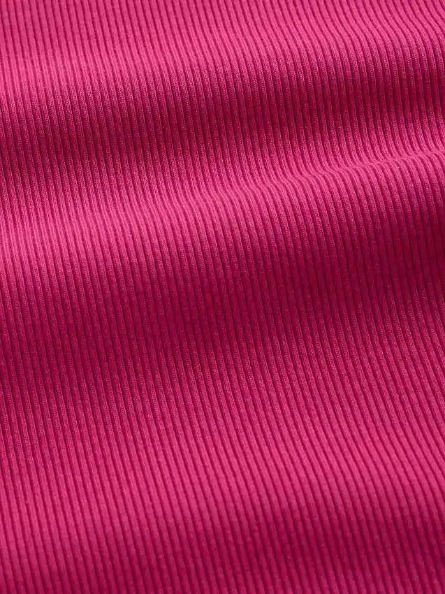 Vestido infantil de punto acanalado con lazo