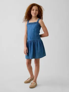 Vestido infantil de vaquero de cintura baja