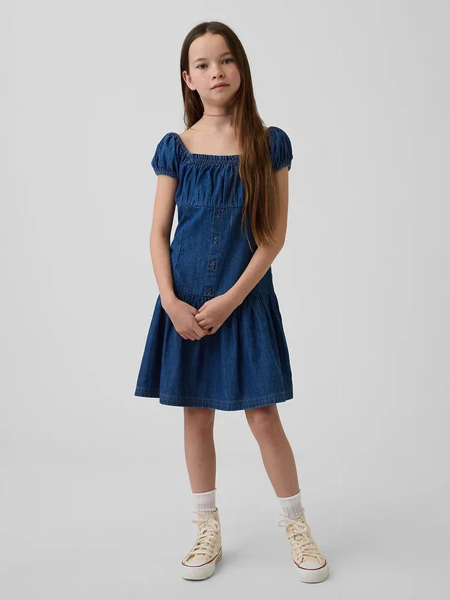 Vestido infantil de vaquero de cintura baja