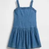 Vestido infantil de vaquero de cintura baja