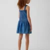 Vestido infantil de vaquero de cintura baja