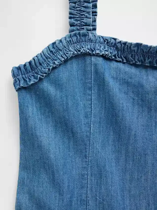 Vestido infantil de vaquero de cintura baja