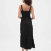 Vestido largo de denim ultrasuave con cremallera frontal