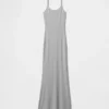 Vestido largo de pijama con acanalado fino